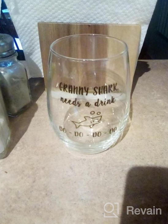 img 1 attached to Quirky Nana Shark Stemless Wine Glass With Hilarious Design - Perfect Gift For Grandma'S Special Occasions review by Willie Ogunlana