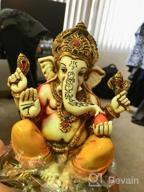 img 1 attached to Marble Powder Lord Ganesh Ganpati Elephant Hindu God Statue: The Blessing, Colored & Enhanced With Gold, Handcrafted In India By Lightahead review by Brian Sitton