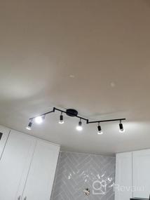 img 5 attached to Flexible 6-Head LED Track Lighting Kit With Rotatable Light Sources, 6-Way Ceiling Spotlight In Sleek Black Finish, Includes 6 High-Efficiency GU10 LED Bulbs (4W, 400LM, Daylight White 5000K)