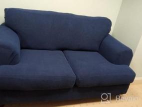 img 7 attached to Чехол для дивана с подушкой в форме "Т" - набор из 3-х частей с отдельными чехлами в форме буквы "Т" для защиты мебели - средний размер, песчаный цвет.