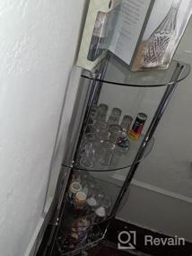 img 6 attached to MDesign Современный стеклянный угловой 4-уровневый органайзер для хранения Башенный шкаф с открытыми полками-витрина для ванной, офиса, спальни, гостиной-вмещает книги, растения, свечи-черный