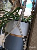 img 1 attached to Macrame Plant Hanger With Beads And 2 Hooks - Hanging Planter Holder For Indoor And Outdoor Home Decor, No Tassel Design, 35 Inch Length, Black - POTEY 610106 review by Bryan Moon