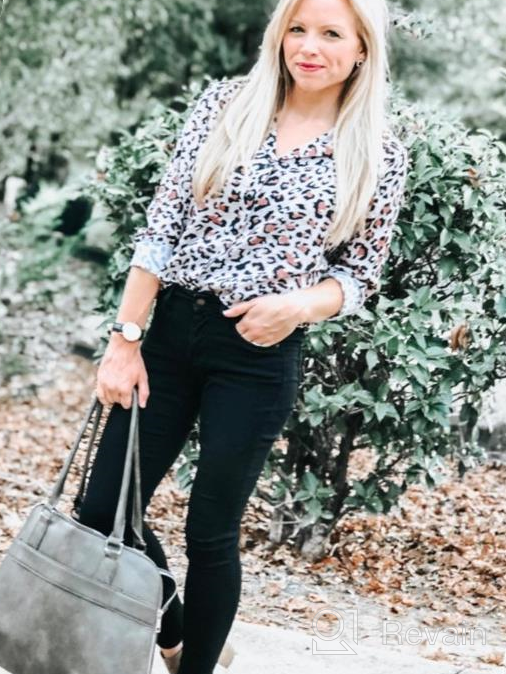 img 1 attached to Stylish Women'S Leopard Print Tunic Shirt With Long Sleeves And Button Down Neckline review by Damion Pasquale