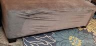 img 1 attached to Stretchable Velvet Ottoman Cover - Large Brown Rectangle Slipcover For Footstool, Removable And Machine Washable With Elastic Bottom - H.VERSAILTEX Plush And Form-Fit Storage Footrest Protector review by John Martin