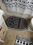 img 1 attached to HAOCOO Super Absorbent Bathroom Runner Rug,16X47 Inch Extra Long Quick Dry Diatomaceous Earth Bath Mat ,Non-Slip Moroccan Black Geometric Boho Rug Floor Mat For Bathroom Kitchen Laundry Room Hallway review by April Taylor