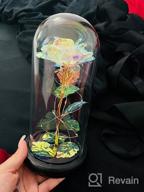 img 1 attached to Colorful Rainbow Light Up Glass Dome Rose Gift For Women, Christmas Flower Gifts For Mom, Grandma - Love Gifts For Her review by Travis Smith