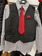 img 1 attached to Vittorino Boys 4 Piece Suit Set: Vest, Dress Shirt, Bow Tie, Pants & Pocket Square - Formal Apparel for Big & Little Kids review by Mike Kies