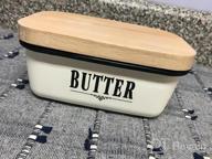 img 1 attached to Farmhouse-Style Butter Dish With Lid - Ceramic Countertop Butter Keeper For Fridge And Tabletop review by Anthony Cayton