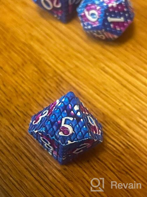 img 1 attached to 🎲 Steampunk Style Metal Dice Set - 7 Die Polyhedral DND Dice: Dungeons and Dragons, RPG, and Math Teaching - Ancient Bronze review by Don Leblanc