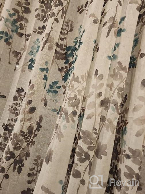 img 1 attached to 84 Inch Grey & Coral Floral Sheer Linen Curtains - H.VERSAILTEX Draperies For Living Room/Bedroom Window Treatment Grommet 2 Panels review by Lori Aguirre