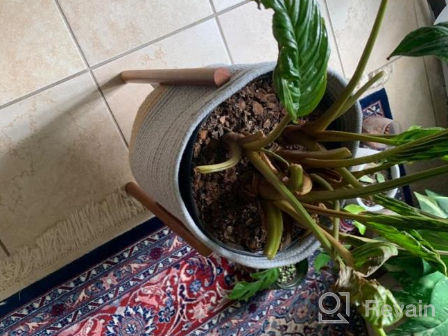 img 1 attached to ZOUTOG 11'' X 11'' Woven Cotton Rope Basket Indoor Planter Cover Up To 10 Inch Pot Storage Organizer With Handles Plant Basket. review by Andy Syla