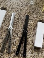 img 1 attached to WAYDA Butterfly Knife, Trainer Martial Arts Practice Tool Steel Metal Folding Knife Comb Unsharpened Blade, Training Knife For Practicing Flipping Tricks, Set Of 2 review by David Everett