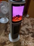 img 1 attached to Indoor Electric Space Heater For Large Room, 3 Modes & Thermostat, 90° Oscillation, 12H Timer, Remote Control With Overheat & Tip-Over Protection And Realistic 3D Flame - Tower Design review by Vinny Howard