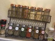 img 1 attached to Organize Your Kitchen With MyGift® Farmhouse Style Metal Wire Spice Rack - 2-Tier Seasoning Jar Storage Organizer For Wall Mount Or Countertop, In Sleek Black review by Jessica Young