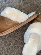 img 1 attached to Wishcotton Women'S House Slippers With Memory Foam, LAdies Slip On Nonslip Indoor Bedroom Slippers With Rubber Soled, Warm Cozy Fuzzy Sherpa Fleece Lined Winter House Shoes review by Dennis Wood