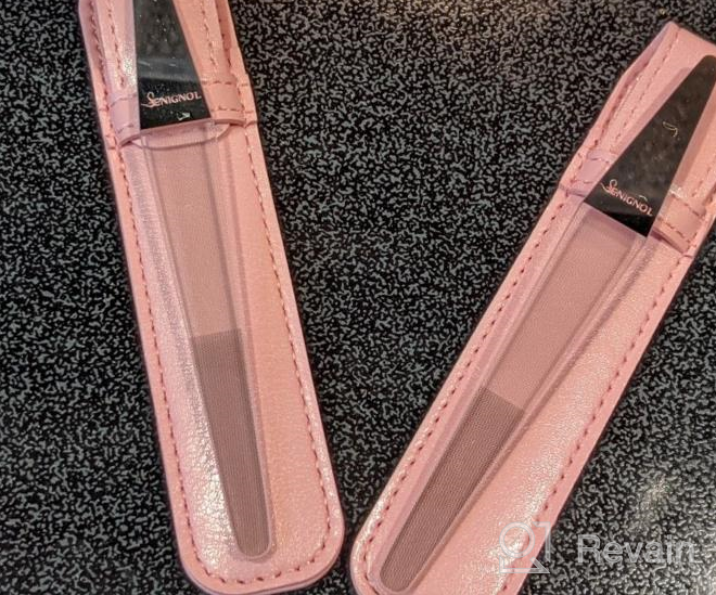 img 1 attached to 2-Pack Senignol Glass Nail File Set With Leather Case - Nano Crystal Shine Buffer And Polisher For Natural And Acrylic Nails - Professional Manicure Tools For Women And Girls review by Juston Alonso