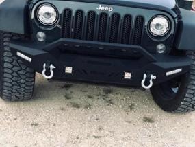 img 8 attached to Complete Bumper Package For 2007-2018 Jeep Wrangler JK & JKU Unlimited: OEDRO Front & Rear Bumper Combo With Hitch Receiver & D-Rings