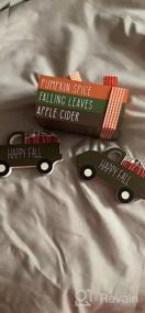 img 5 attached to DAZONGE Fall Decor - Fall Thanksgiving Decorations For Home - 1 Set Of Faux Book Stack, 1 Happy Fall Sign And 1 Buffalo Plaid Sign With Thankful Tag For Fall Tiered Tray Decor - Farmhouse Kitchen Coffee Bar Sign Shelf Sitter