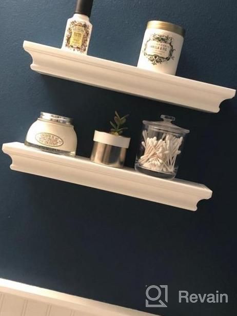 img 1 attached to AHDECOR White Floating Shelves Wall Mounted Display Storage Shelves, Wall Shelf For Home And Office Decor, 4" Deep, Set Of 2 review by Bryan Kishore