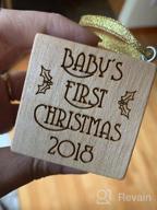 img 1 attached to Personalized Baby Block Wooden Keepsake Ornament 2022 Gift For Boy Or Girl - My First Babys Christmas Custom Engraved Newborn Infant Mom, Dad 1St Date By Glitzby review by James Weber