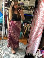 img 1 attached to Boho Print Maxi Skirt For Women With High Waist, Side Wrap, And Asymmetric Hem | Bohemian Style | One Size Fits Most review by Jessica Baker