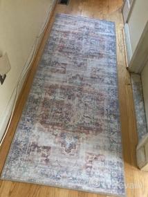 img 6 attached to Eco-Friendly Bohemian Flat Weave Area Rug - Stain Resistant And Machine Washable - Premium Recycled Material - 5'X7' Rust Design