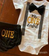 img 1 attached to Adorable Baby Boy Mr. Onederful Half/First Birthday Outfit With Bowtie Romper, Shorts Bodysuit, And Cake Smash Option review by Kim Navarro