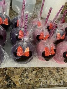 img 4 attached to Quotidian 6-дюймовые бамбуковые конфеты Apple Sticks со стразами 24Ct Bling, идеально подходящие для кейк-попсов, шоколадных и карамельных яблок, фуршетов, сувениров и изготовления конфет в модном розовом цвете