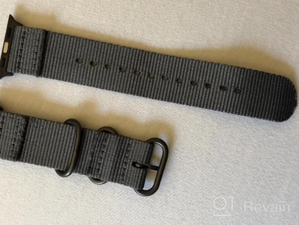 img 1 attached to CARTERJETT XL Nylon Sport Band Compatible With Apple Watch Series 6 5 4 3 2 1 - 44Mm/42Mm Red/Black Canvas Military Style Strap Replacement review by Jacob Jefferson