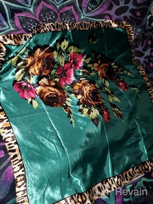 img 1 attached to Vabovin Women'S 35" Satin Square Silk Hair Scarf For Sleeping And Head Wraps review by Shawn Trotter