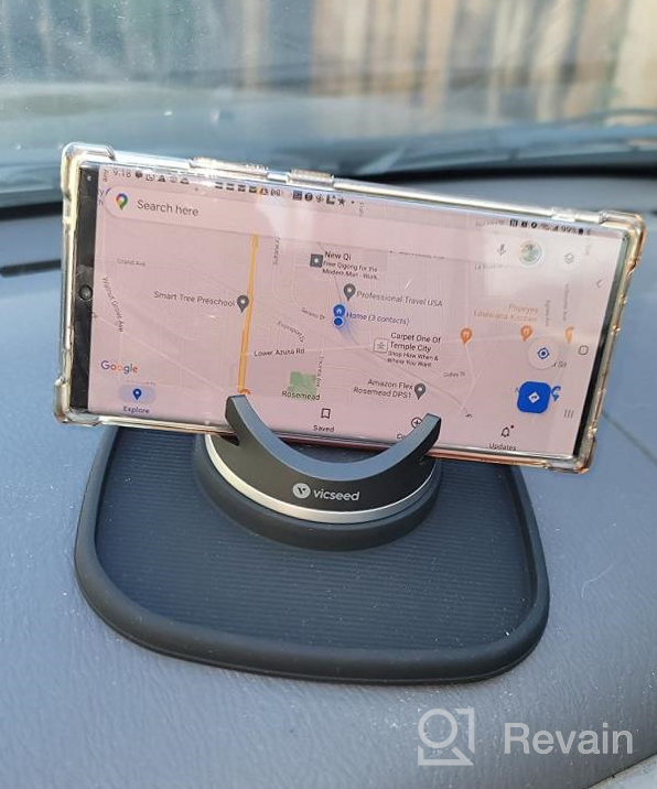 img 1 attached to Drive Safely And Securely With VICSEED'S Dashboard Phone Holder For IPhone 14 Pro Max And All Smart Phones & GPS! review by Alex Winnick