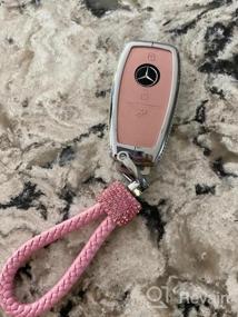 img 8 attached to Mercedes Benz Key Fob Chain With Bling Crystal Leather Sleeve - TopDall Compatible