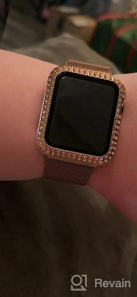 img 1 attached to Surace 41mm Apple Watch 8 & 7 Case with Screen Protector - Crystal Diamond Tempered Glass Cover (5 Packs) review by Eric Alcantara