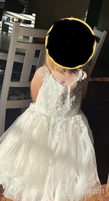 img 1 attached to Miama Lace Tulle Straps Wedding Flower Girl Dress with Pluviophily Jr. Bridesmaid Dress review by Therealwesley Shaw