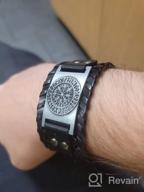 img 1 attached to Silver Viking Bracelet Nordic Vegvisir - Runic Compass Celtic Pagan Jewelry (Vegvisir Norse) review by Robert Capers