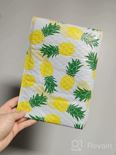 img 1 attached to UCGOU Pineapple Designer Bubble Mailers 4x8 Inch - 50 Pack Poly Padded Envelopes for Small Business Mailing, Jewelry, Makeup & More: Self Seal, Waterproof Shipping Bags review by Heather Ward