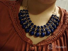 img 4 attached to 💎 Lux Accessories Multi-Row Statement Chain Necklace with Beaded Bib Feature