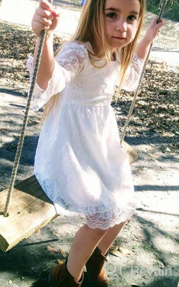 img 1 attached to 👧 Kids' Vintage Party Gowns with Sleeves - Elegant Flower Girls Lace Dresses for Prom Events review by Jeanette Jenson