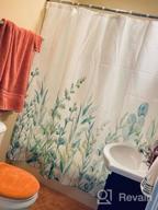 картинка 1 прикреплена к отзыву Transform Your Bathroom Into A Tropical Oasis With Alishomtll'S Blue Green Floral Shower Curtain - Waterproof And Comes With 12 Hooks! от Tim Pulse