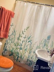 img 7 attached to Transform Your Bathroom Into A Tropical Oasis With Alishomtll'S Blue Green Floral Shower Curtain - Waterproof And Comes With 12 Hooks!