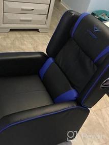 img 8 attached to Эргономичное кресло с откидной спинкой для игр в гоночном стиле, одноместное сиденье из искусственной кожи для домашнего кинотеатра с современным дизайном для гостиной или игровой комнаты (красный)