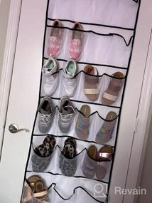 img 7 attached to YOUDENOVA Over The Door Hanging Shoe Organizer - 22 Extra Large Fabric Pockets For Sneakers, High Heels, Slippers Behind Closet Door With 4 Metal Hooks | Shoe Storage Racks & Holders