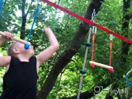 img 1 attached to Perantlb 60Ft Ninja Slackline With Zipline Slide Pully And Obstacle Course Kit - Perfect For Kids And Includes 8 Accessories, Tree Protector, And Carry Bag review by James Mangum
