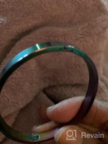 img 4 attached to 💍 Классический простой браслет-подвеска из нержавеющей стали с открытой застежкой от Jude Jewelers