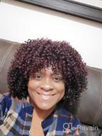 img 1 attached to Burgundy Red Afro Kinky Curly Wigs For Black Women With Hair Bangs - Premium Synthetic Full Wigs By Kalyss review by Brian Fishel