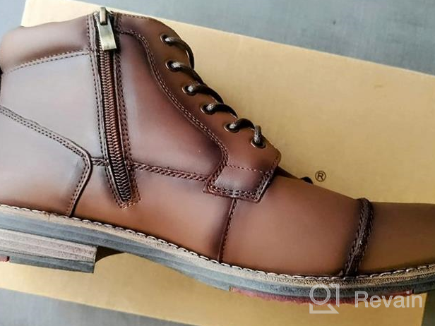 img 1 attached to Men'S Leather Oxford Chukka Ankle Boots - Stylish And Durable Dress Boots For Business, Work, And Daily Wear review by Chris Pacino