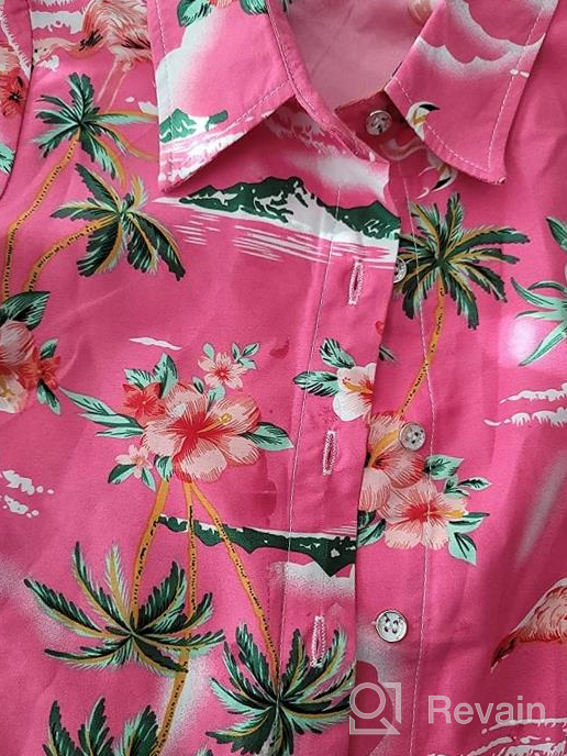 img 1 attached to 👚 Shop the Stylish SSLR Flamingos Casual Button Hawaiian Tops, Tees & Blouses for Girls review by Imed Artun