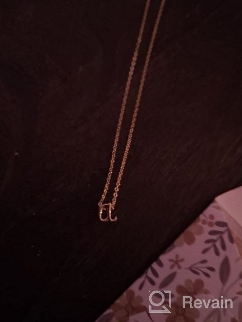 img 1 attached to Dainty Tiny Initial Necklace: Personalized 14K Gold Plated Letter Pendant for Women, Girls, and Children review by Bennie Boss