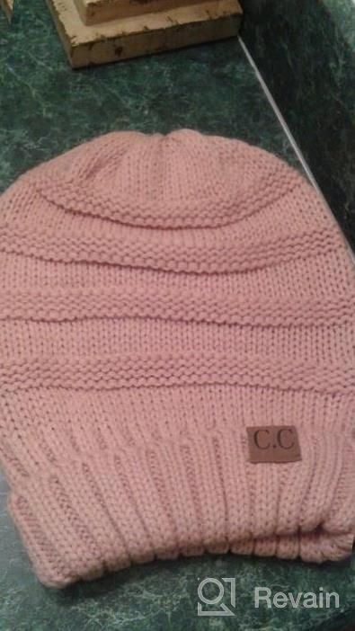 img 1 attached to Women'S Oversized Chunky Cable Knit Slouchy Beanie Hat By Funky Junque review by Lisa Charlton