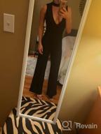 img 1 attached to Womens Deep V-Neck Sleeveless Jumpsuits With Wide Legs For A Chic And Sexy Look review by David Lusk